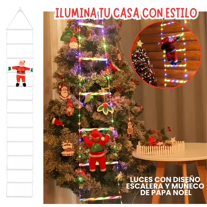 ESCALERA LED NAVIDEÑA CON PAPA NOEL